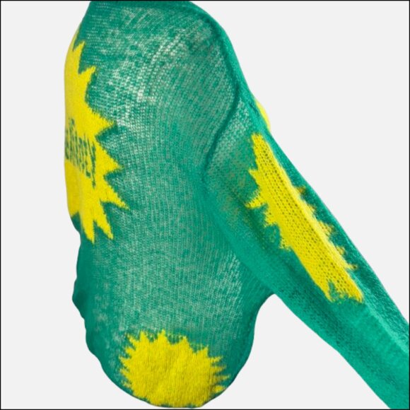 Savage X Fenty Knittin Pretty Loose Knit Sunburst Green Yellow Sweater (Size L) - Picture 8 of 16